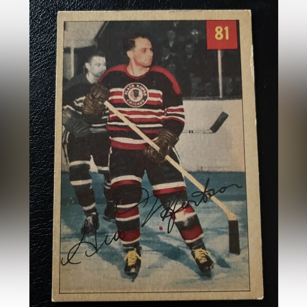 Parkhurst hockey card Gus Morton # 81 1953-54 or 54-55